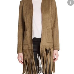 Fringe faux suede blazer SZ M